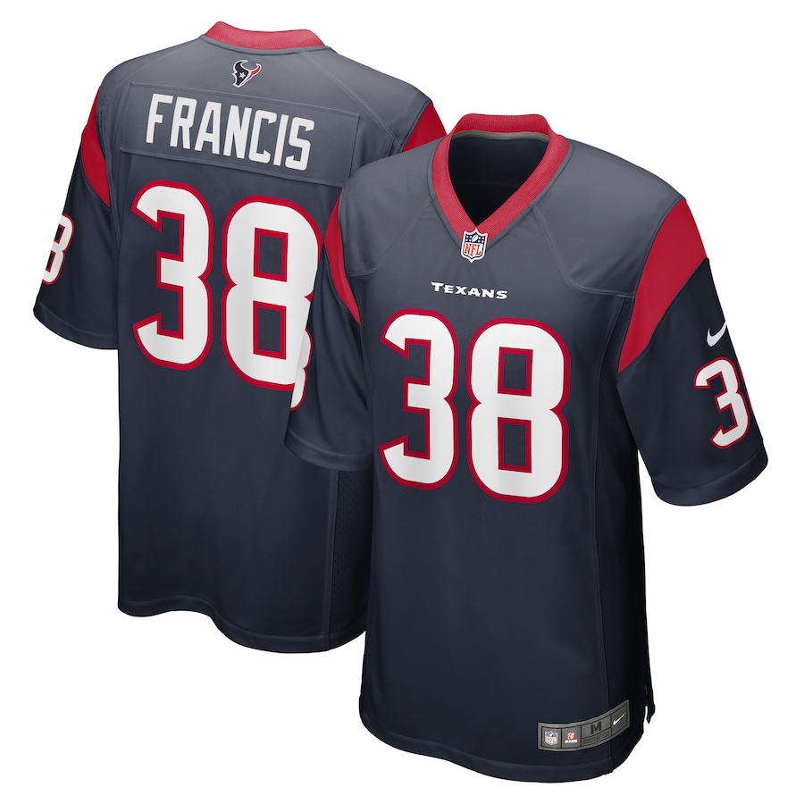 Men's Houston Texans Jacobi Francis Nike Navy Game Player Jersey - Jersey