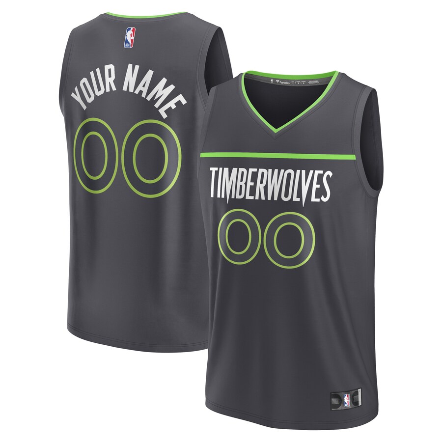 Youth Minnesota Timberwolves Fanatics Black Custom Fast Break Jersey - Statement Edition - Jersey