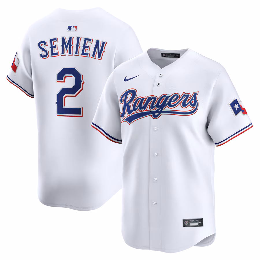 Men's Texas Rangers Marcus Semien Nike White Alternate Limited Player Jersey - Jersey