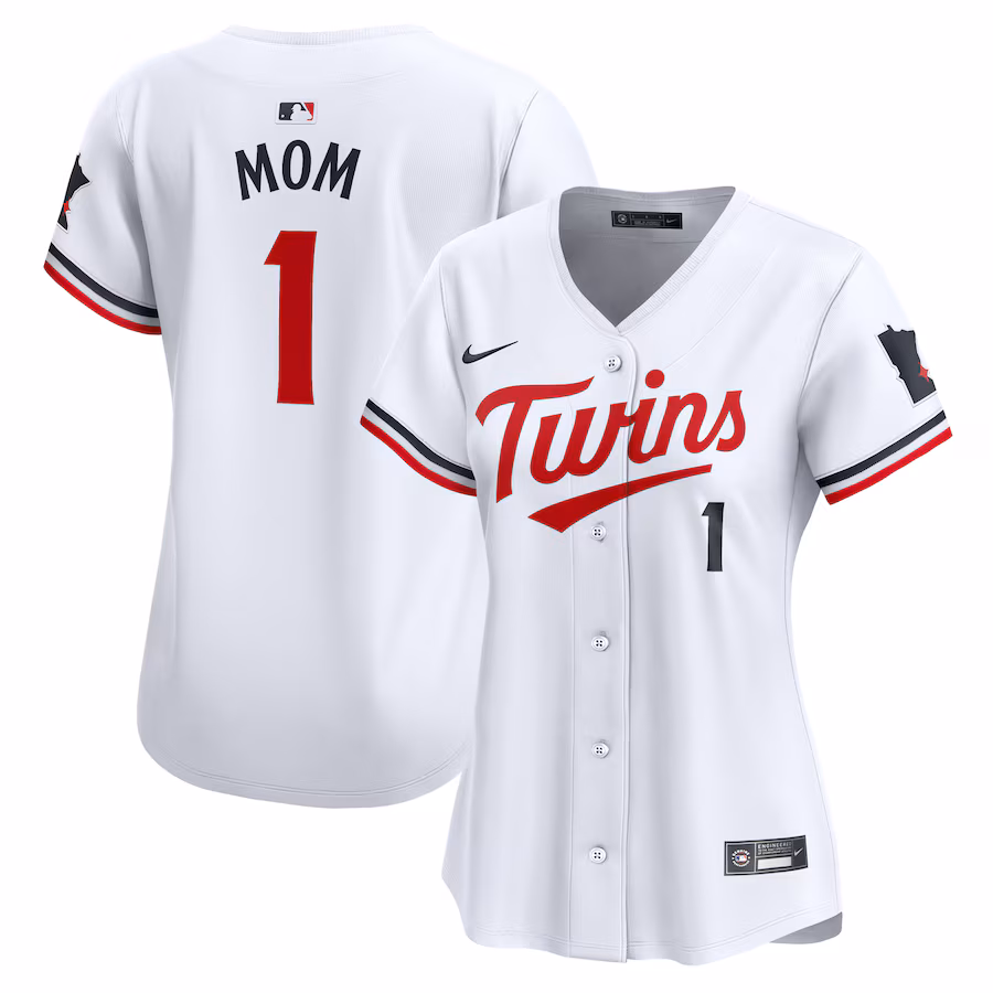Women's Minnesota Twins Nike White #1 Mom Home Limited Jersey - Jersey