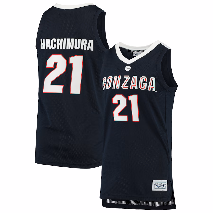 Men's Original Retro Brand Rui Hachimura Navy Gonzaga Bulldogs Alumni Basketball Jersey - Jersey