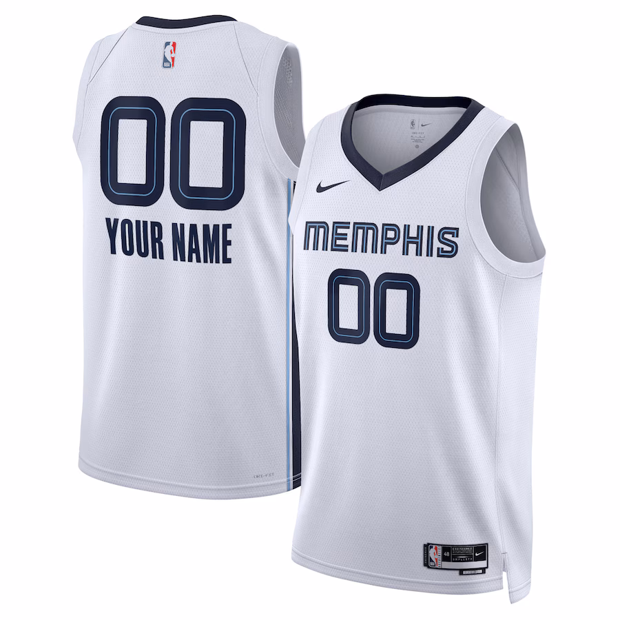 Unisex Memphis Grizzlies Nike White Swingman Custom Jersey - Association Edition - Jersey