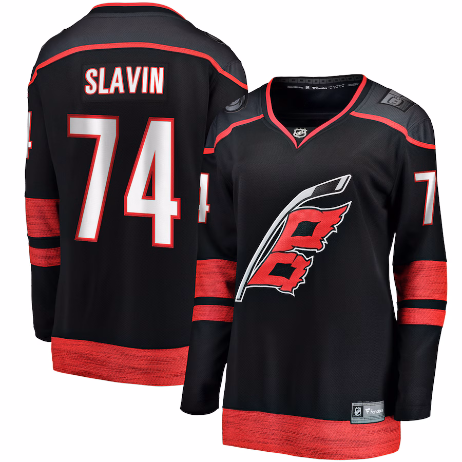 Women's Carolina Hurricanes Jaccob Slavin Fanatics Black Home Breakaway Player Jersey - Jersey