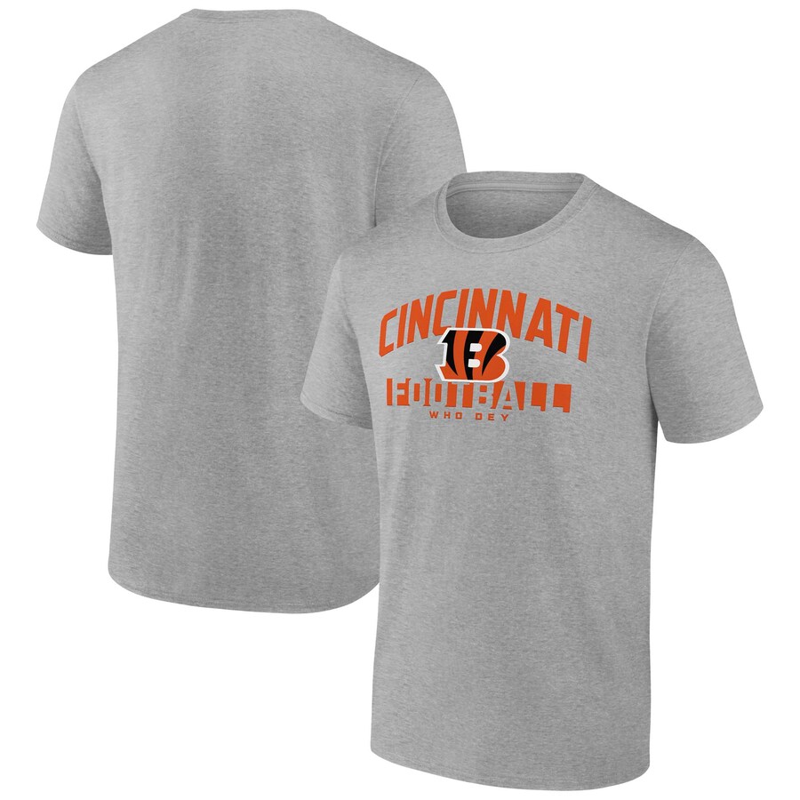 Men's Cincinnati Bengals Fanatics Heather Gray Screen Blocking T-Shirt - Jersey