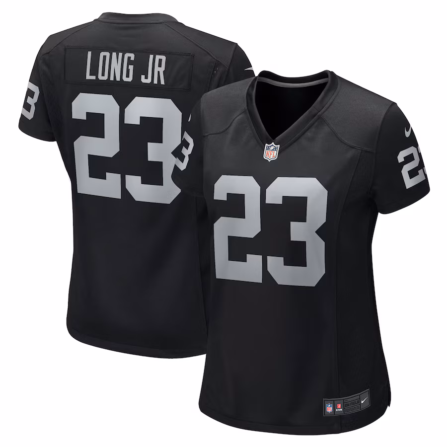 Women's Las Vegas Raiders David Long Jr. Nike  Black Team Game Jersey - Jersey