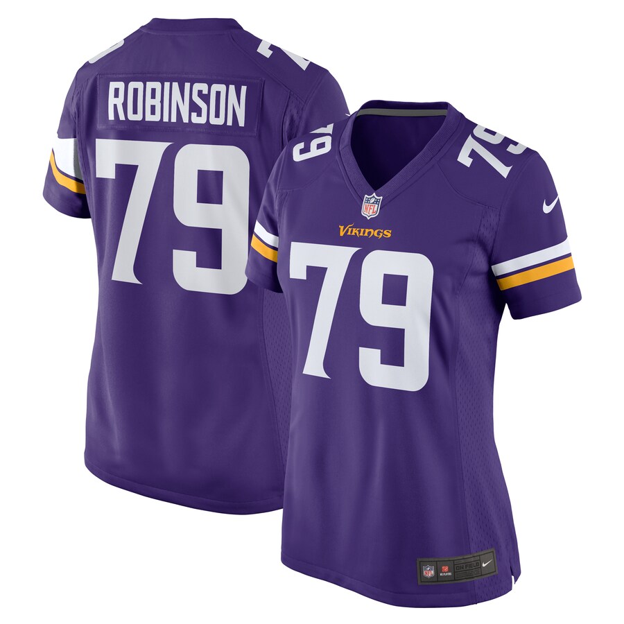 Women's Minnesota Vikings Tyrese Robinson Nike  Purple Team Game Jersey - Jersey