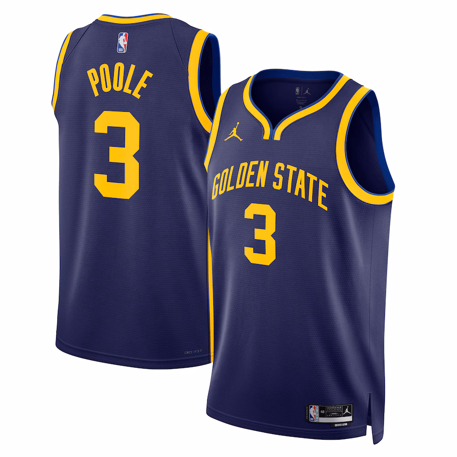 Unisex Golden State Warriors Jordan Poole Jordan Brand Navy Swingman Jersey - Statement Edition - Jersey