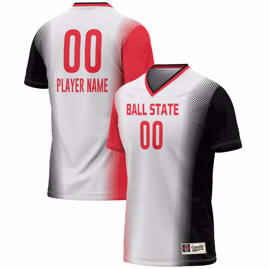 Ball State Cardinals GameDay Greats Unisex NIL Pick-A-Player Lightweight Women's Soccer Jersey - White - Jersey