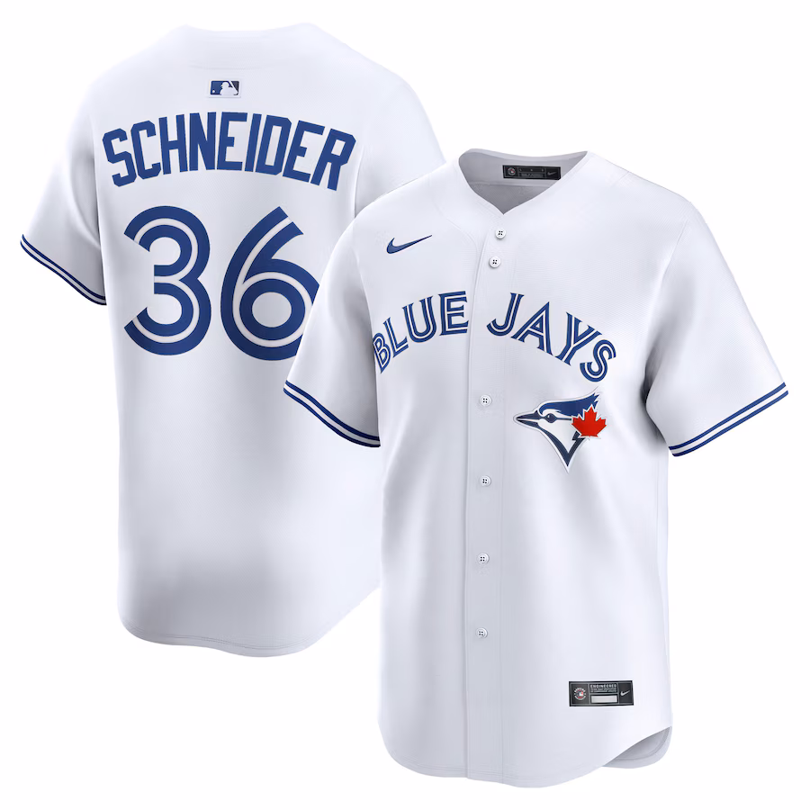 Men's Toronto Blue Jays Davis Schneider Nike White Home Limited Jersey - Jersey