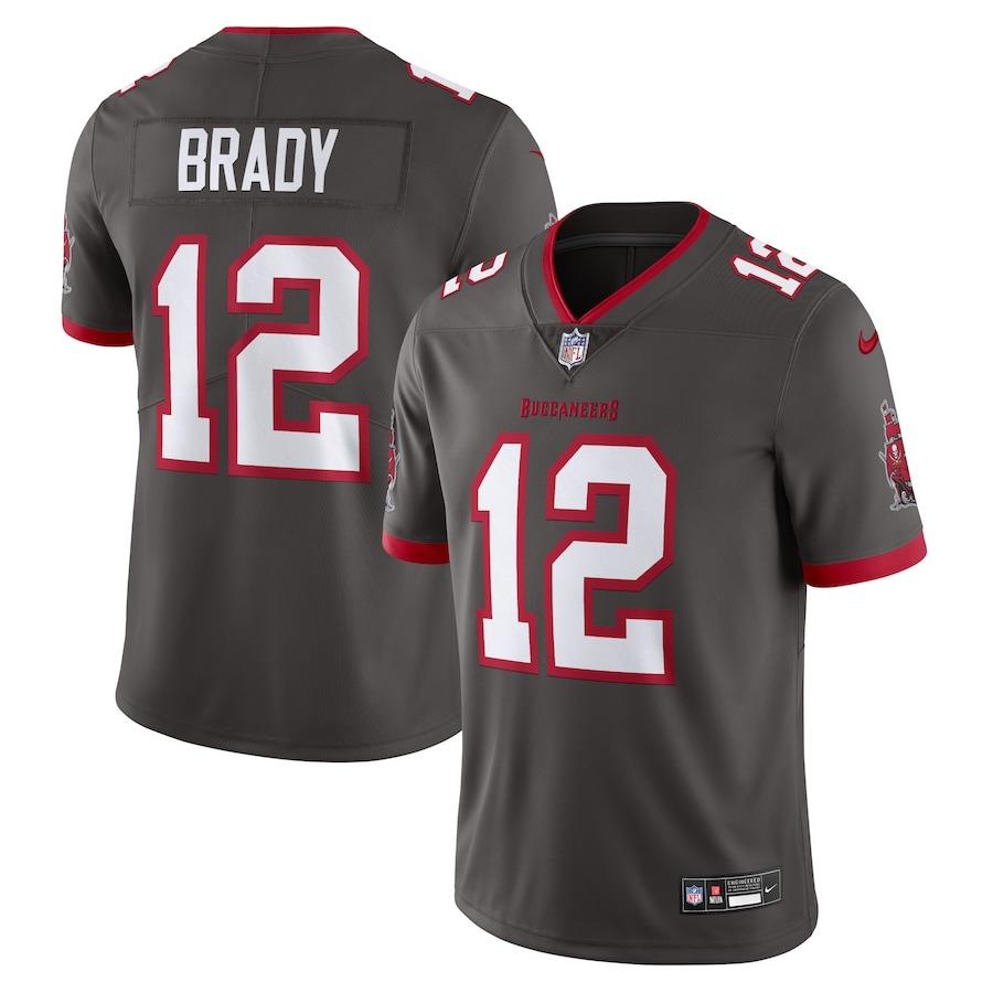 Men's Tampa Bay Buccaneers Tom Brady Nike Pewter Alternate Vapor Untouchable Limited Jersey - Jersey