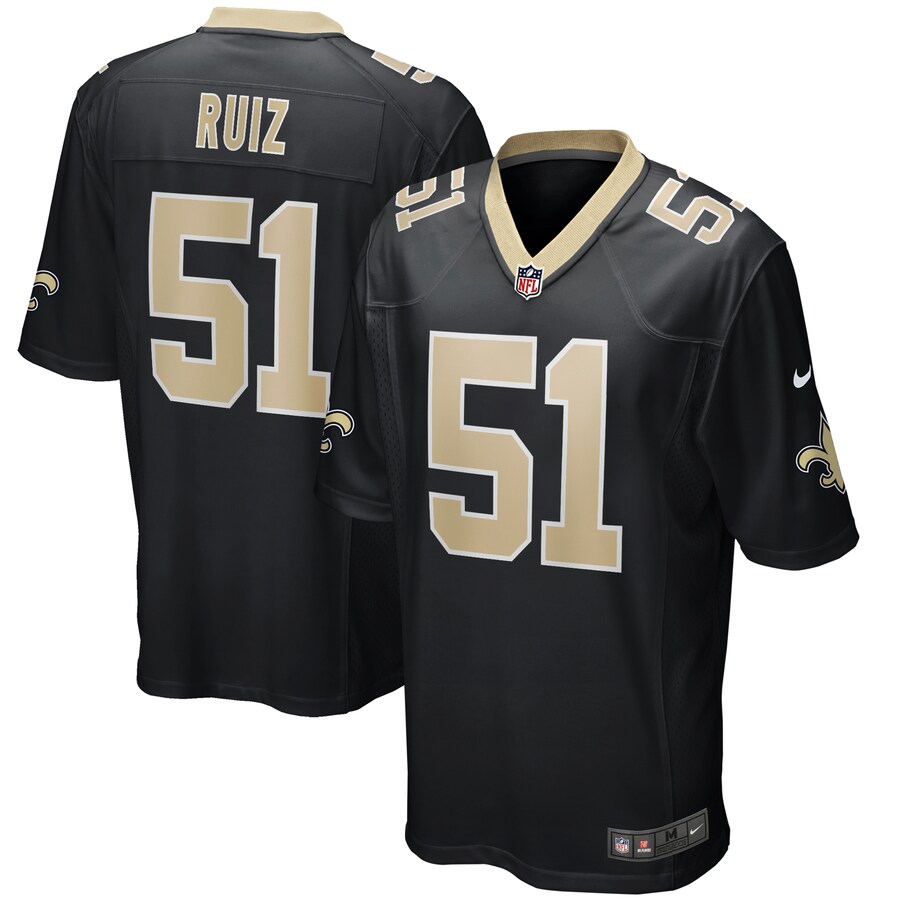 Men's New Orleans Saints Cesar Ruiz Nike Black Game Jersey - Jersey