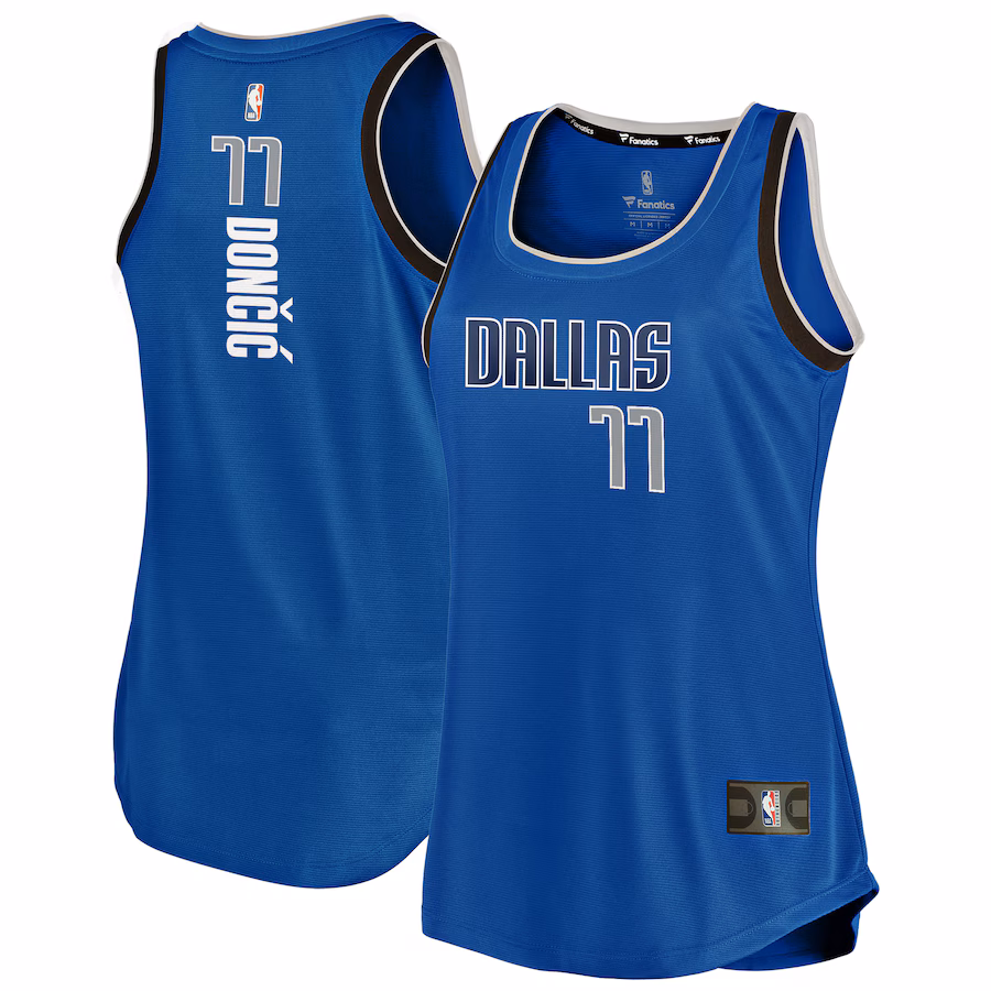 Women's Dallas Mavericks Luka Doncic Fanatics Blue Fast Break Team Tank Jersey - Icon Edition - Jersey
