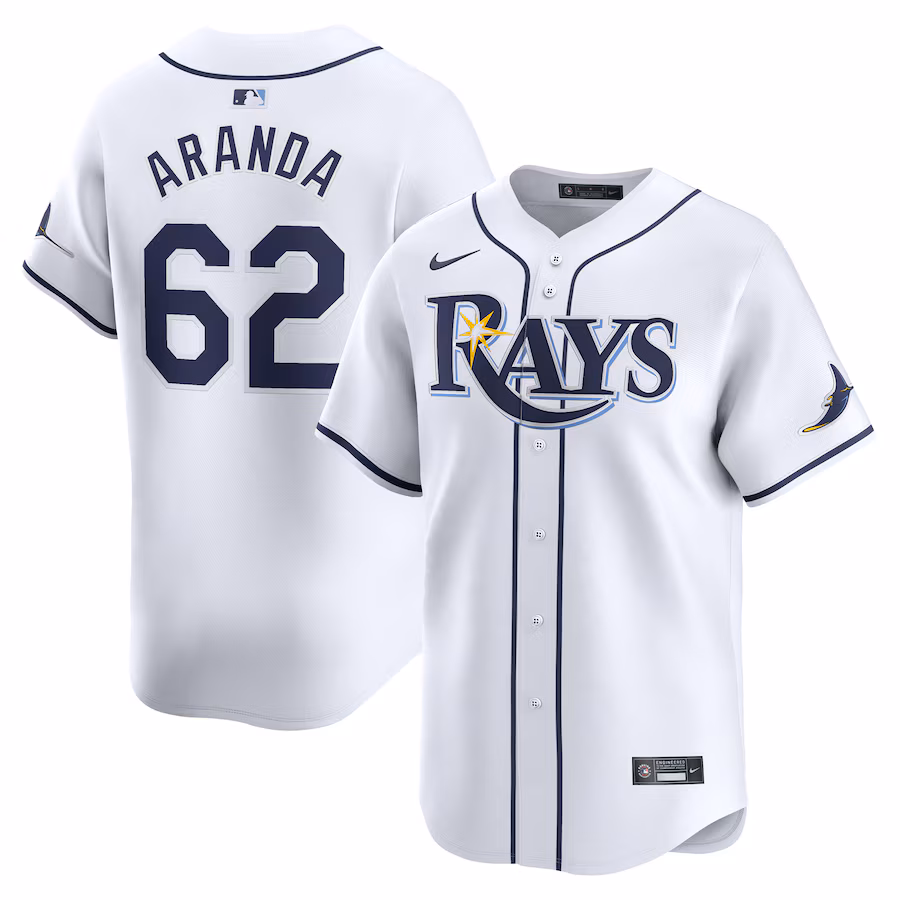 Men's Tampa Bay Rays Jonathan Aranda Nike White Home Limited Player Jersey - Jersey