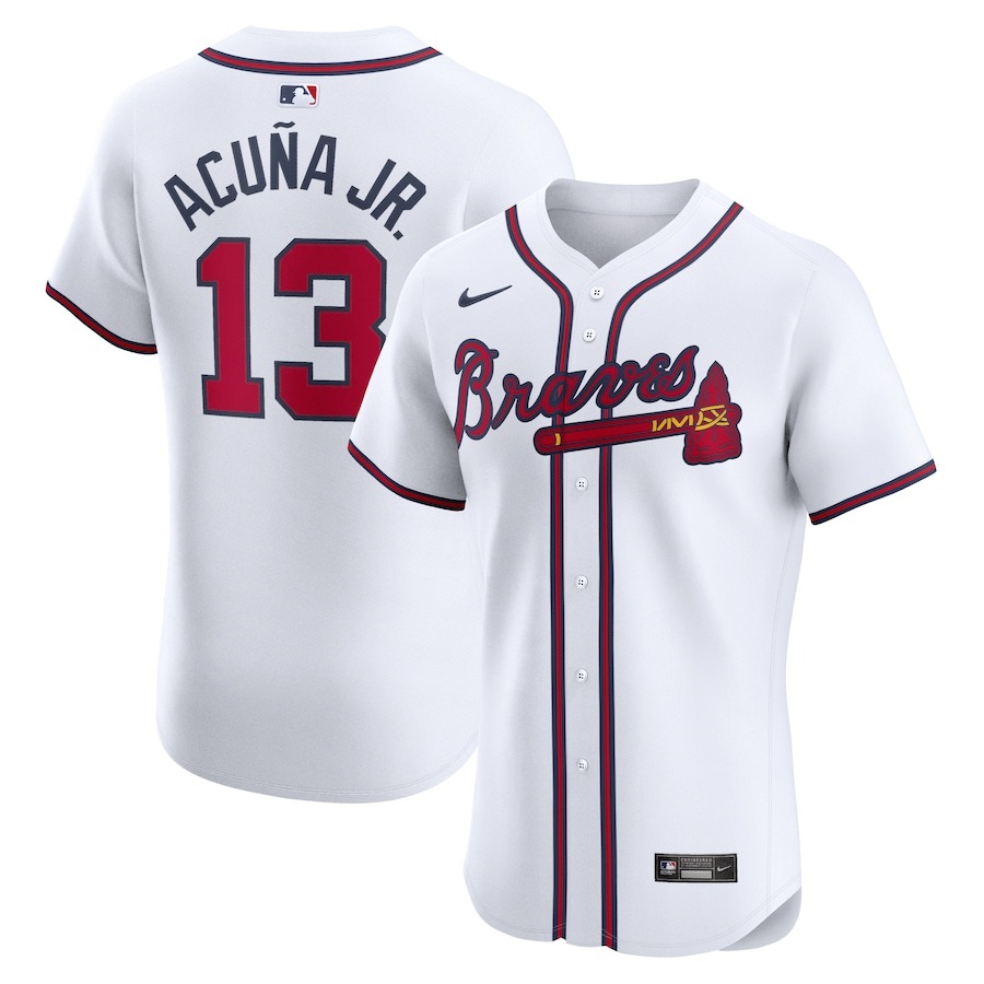 Men's Atlanta Braves Ronald Acuña Jr. Nike White Home Elite Jersey - Jersey