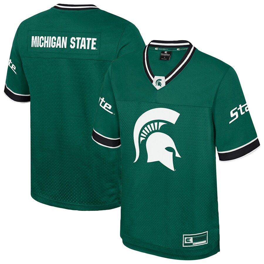 Men's Colosseum  Green Michigan State Spartans Nothing But The Hits Football Jersey - Jersey