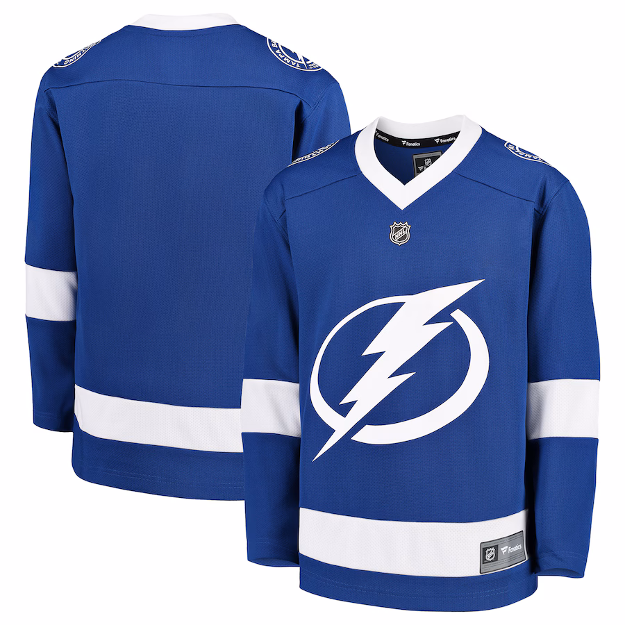 Youth Tampa Bay Lightning Fanatics Blue Home Replica Blank Jersey - Jersey