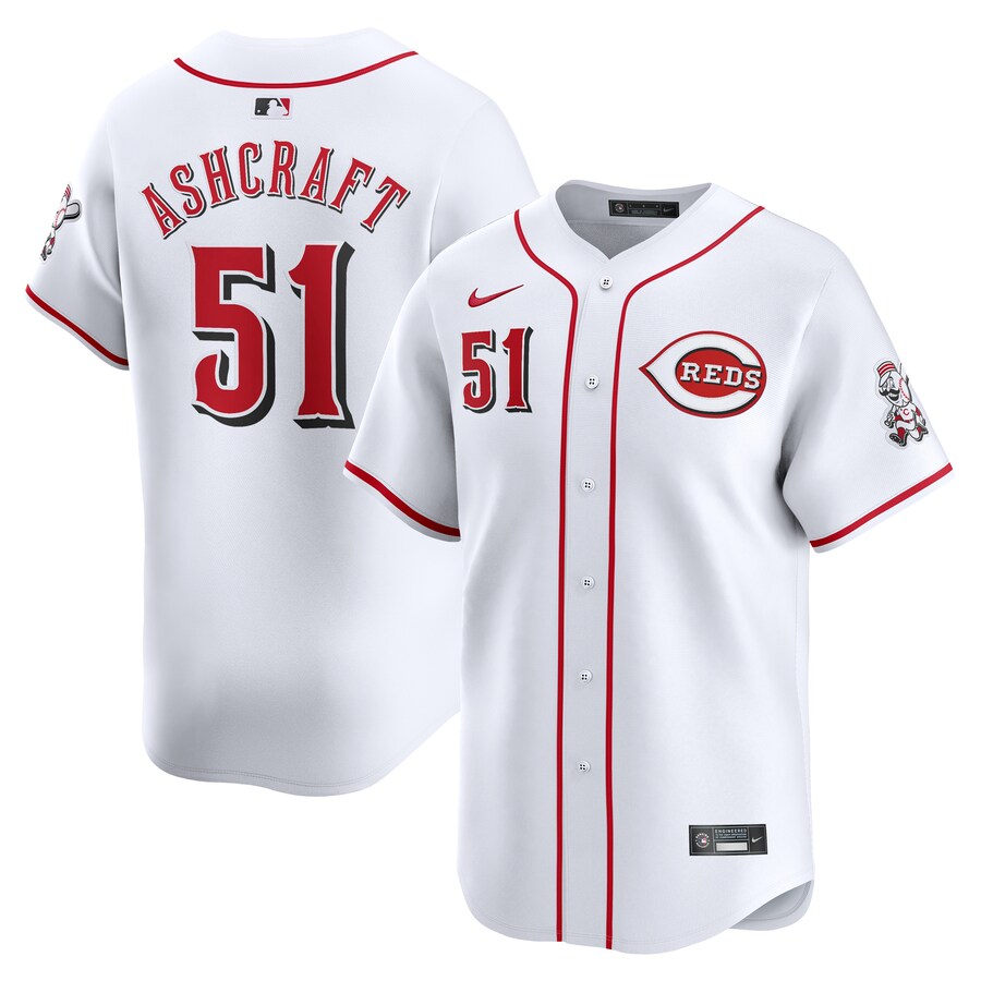 Men's Cincinnati Reds Graham Ashcraft Nike White Home Limited Player Jersey - Jersey
