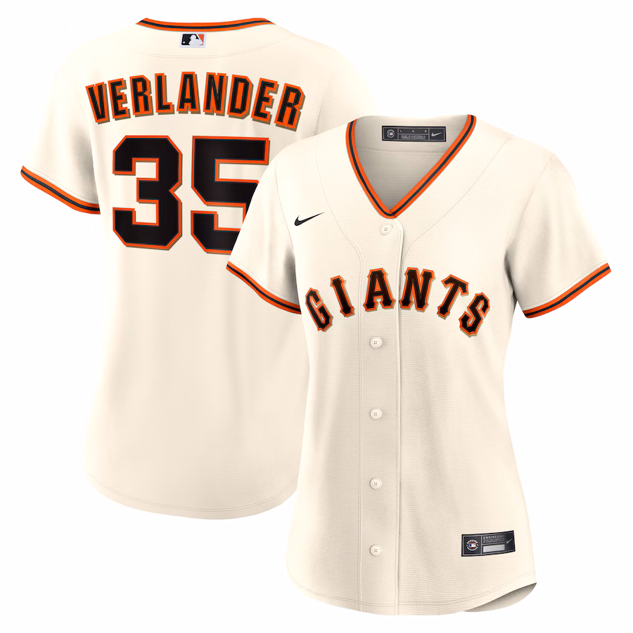 Women's San Francisco Giants Justin Verlander Nike Cream Home Replica Jersey - Jersey