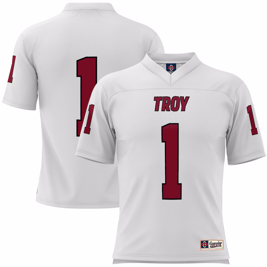 Youth GameDay Greats #1 White Troy University Trojans Football Jersey - Jersey