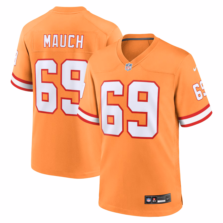 Men's Tampa Bay Buccaneers Cody Mauch Nike Orange Throwback Game Jersey - Jersey