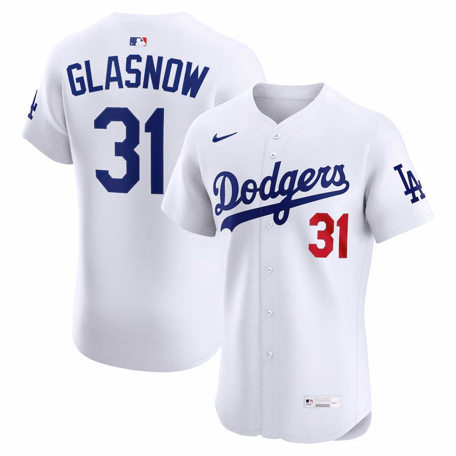 Men's Los Angeles Dodgers Tyler Glasnow Nike White Home Elite Jersey - Jersey