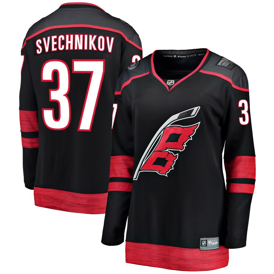 Women's Carolina Hurricanes Andrei Svechnikov Fanatics Branded Black Home Premier Breakaway Player Jersey - Jersey
