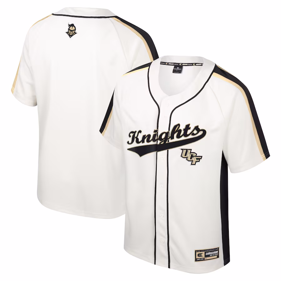Men's Colosseum Cream UCF Knights Ruth Button-Up Baseball Jersey - Jersey