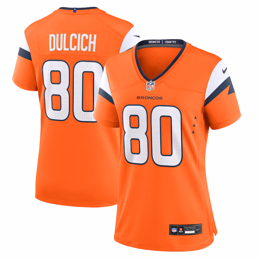Women's Denver Broncos Greg Dulcich Nike Orange Team Game Jersey - Jersey