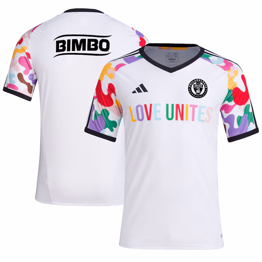 Men's Philadelphia Union  adidas White 2023 Pride Pre-Match Top - Jersey
