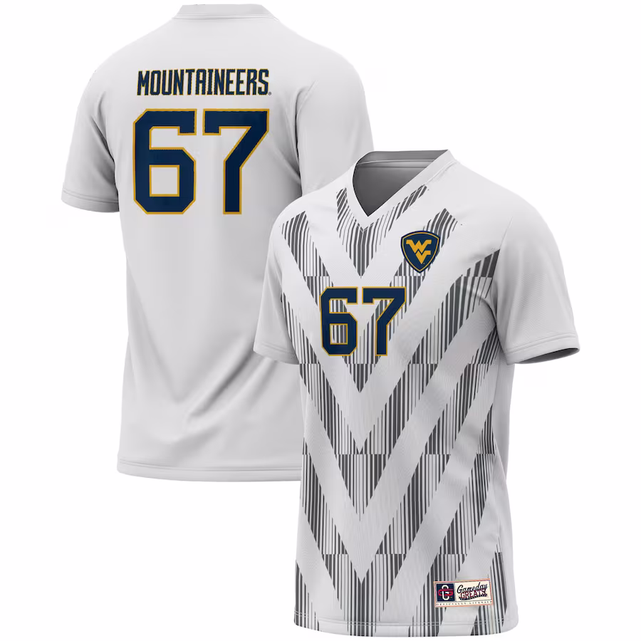 #1 West Virginia Mountaineers GameDay Greats Unisex Lightweight Soccer Fashion Jersey - White - Jersey