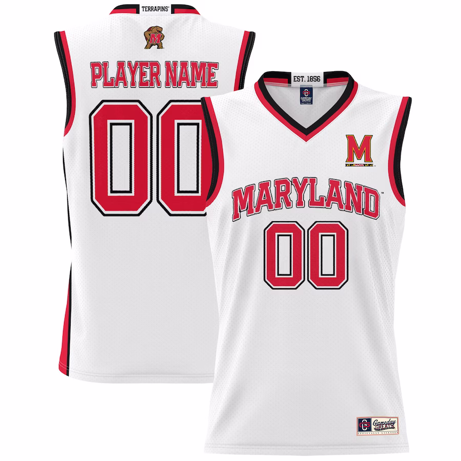 Maryland Terrapins GameDay Greats NIL Pick-A-Player Basketball Jersey - White - Jersey