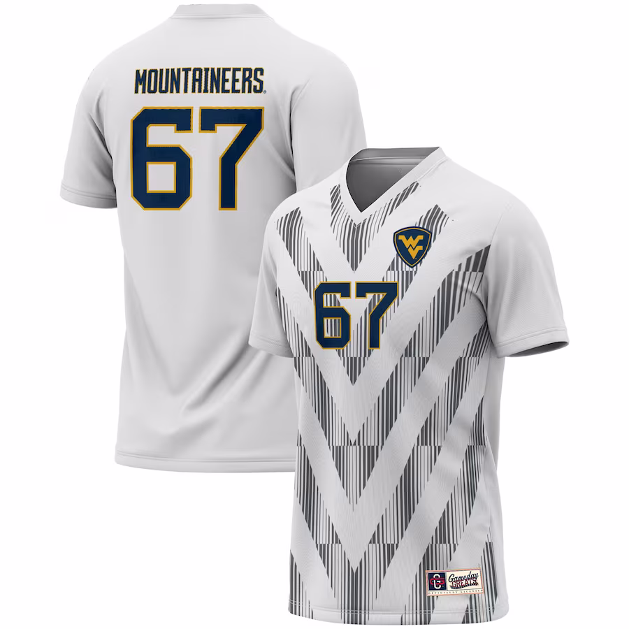 #67 West Virginia Mountaineers GameDay Greats Youth Lightweight Women's Soccer Fashion Jersey - White - Jersey