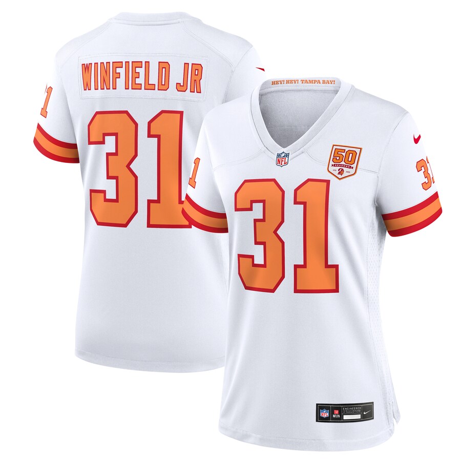 Women's '76 Tampa Bay Buccaneers Antoine Winfield Jr. Nike White 50th Season Game Jersey - Jersey