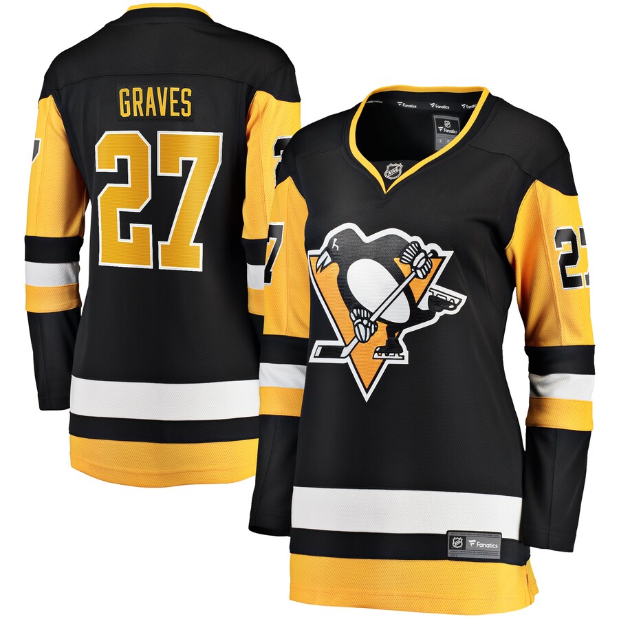Women's Pittsburgh Penguins Ryan Graves Fanatics Branded Black Home Breakaway Player Jersey - Jersey