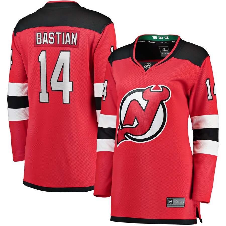 Women's New Jersey Devils Nathan Bastian Fanatics Branded Red Home Team Breakaway Player Jersey - Jersey
