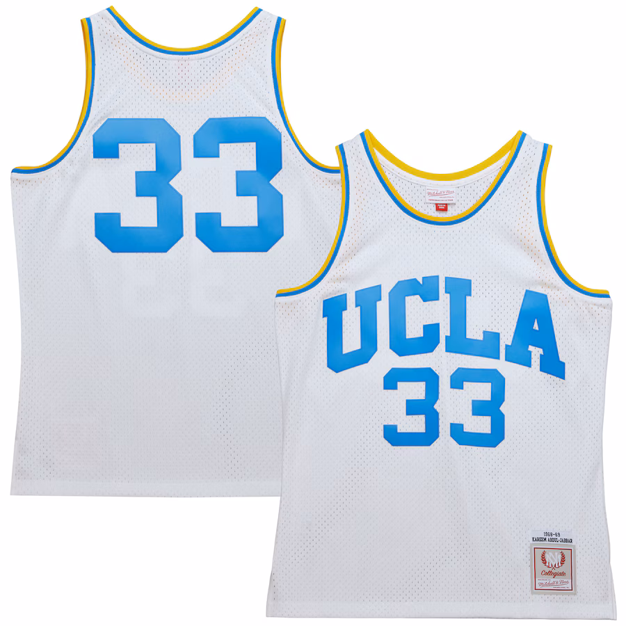 Men's Mitchell & Ness Kareem Abdul-Jabbar White UCLA Bruins 1968/69 Throwback Jersey - Jersey