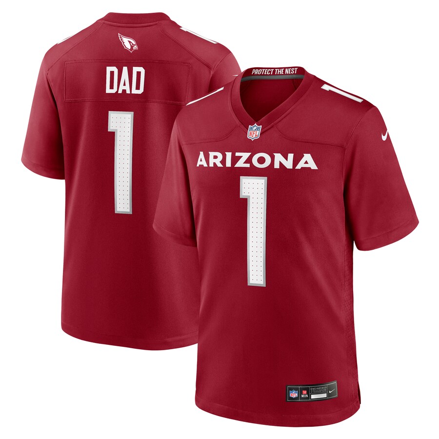 Men's Arizona Cardinals Number 1 Dad Nike Cardinal Game Jersey - Jersey