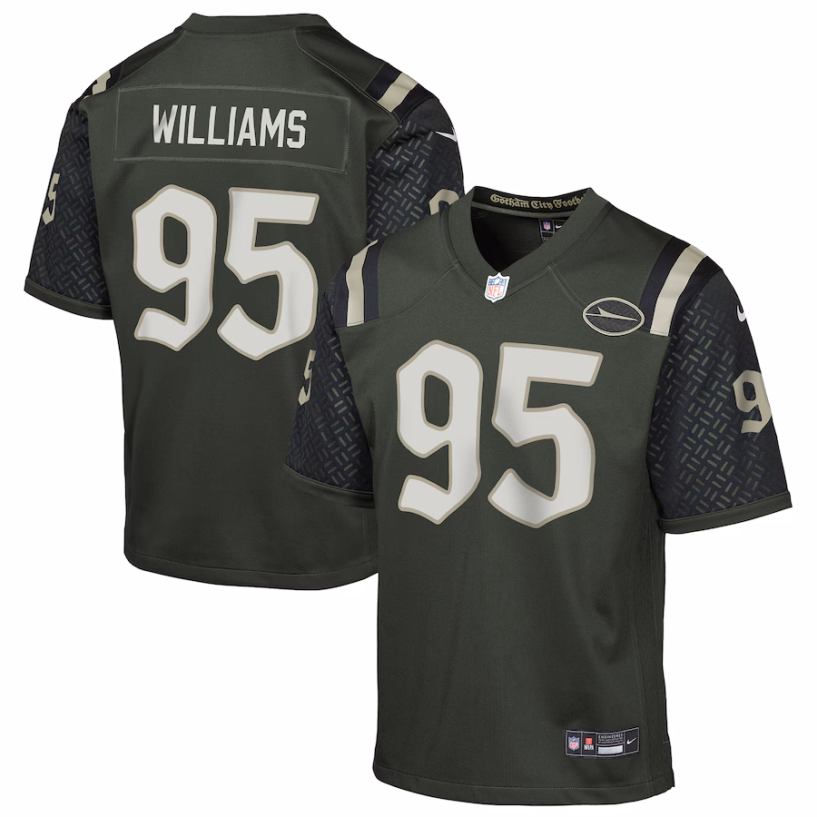 Youth New York Jets Quinnen Williams Nike Gotham Green 2025 Rivalries Collection Game Jersey - Jersey