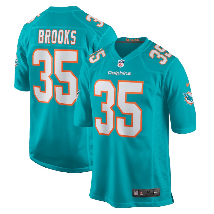 Men's Miami Dolphins Christopher Brooks Nike  Aqua Team Game Jersey - Jersey