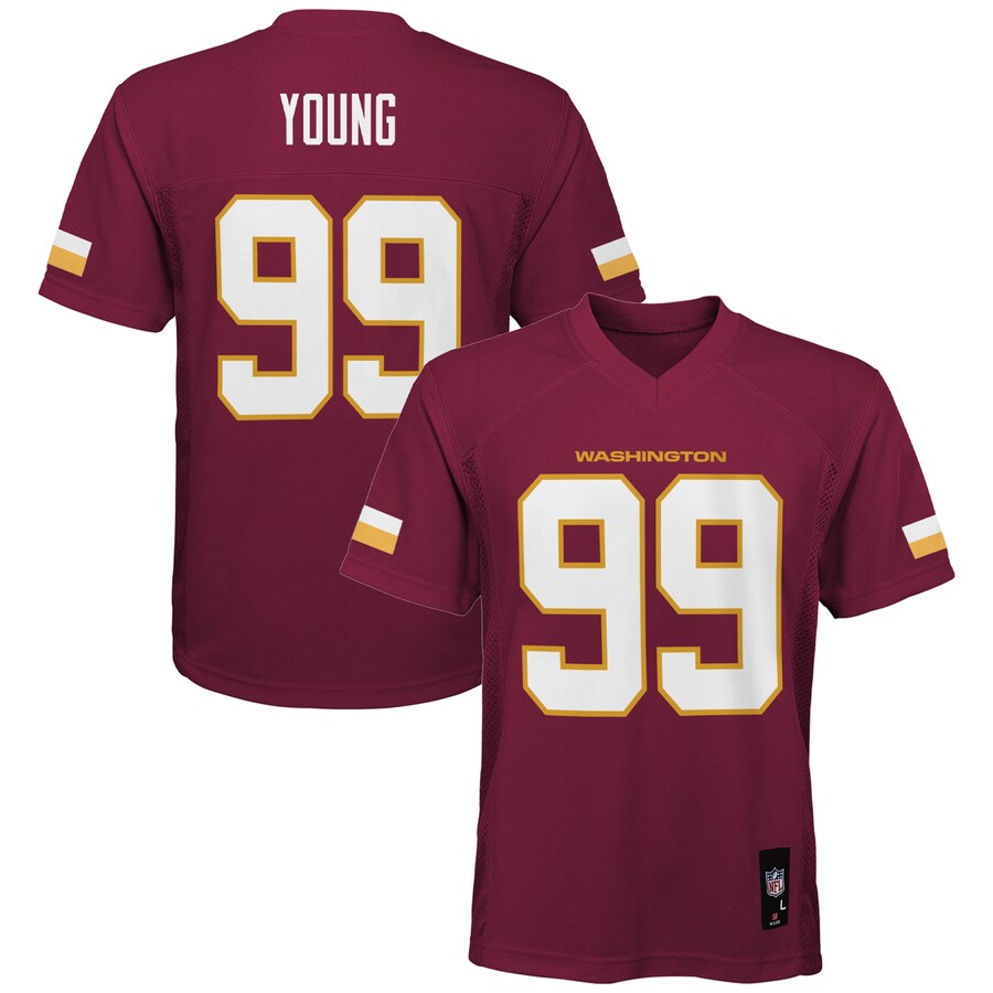 Youth Washington Commanders Chase Young Burgundy Replica Player Jersey - Jersey