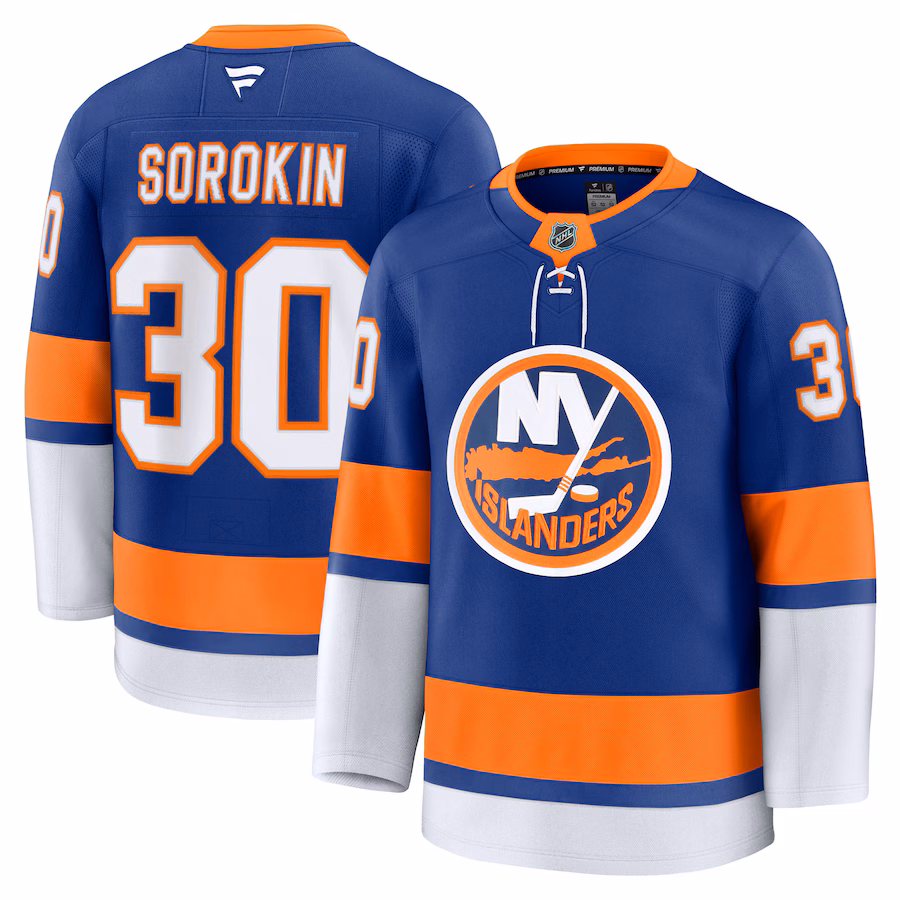 Men's New York Islanders Ilya Sorokin Fanatics Royal Home Premium Jersey - Jersey