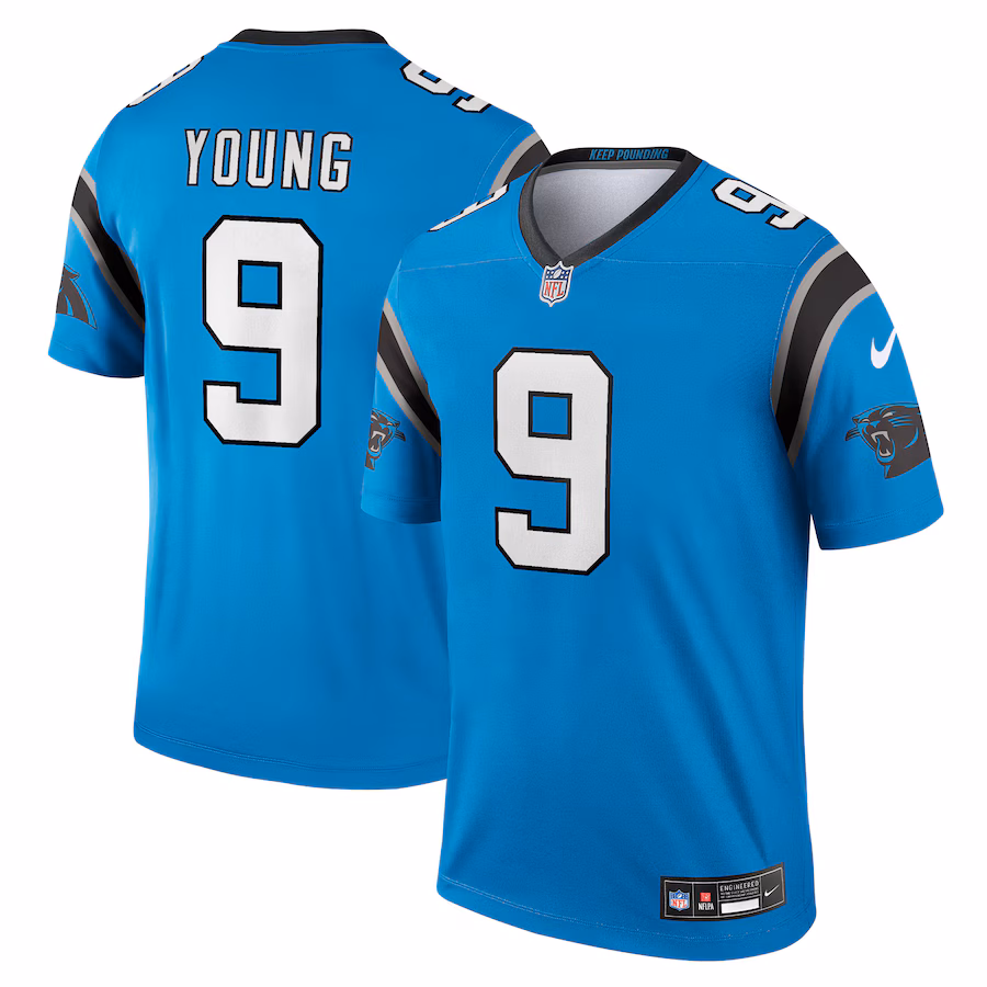 Men's Carolina Panthers Bryce Young Nike Blue  Legend Jersey - Jersey