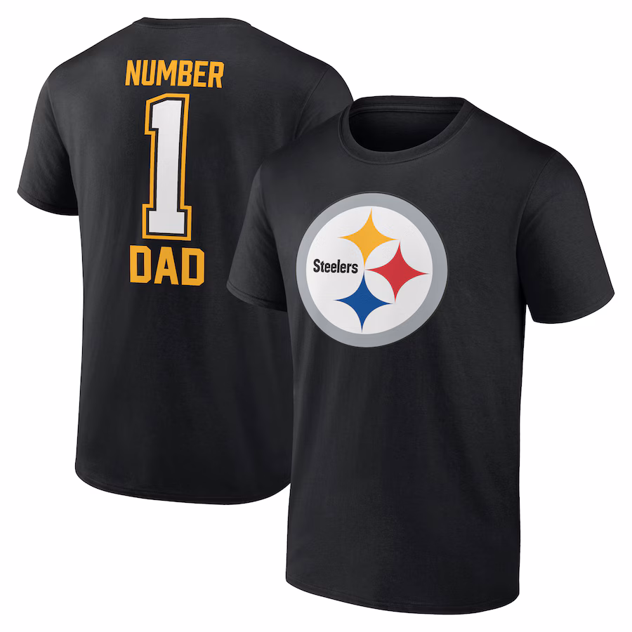 Men's Pittsburgh Steelers Black Father's Day #1 Dad T-Shirt - Jersey