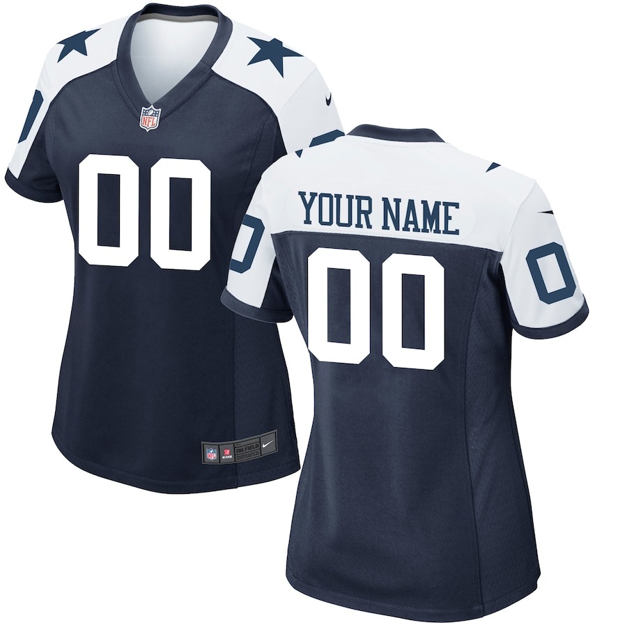 Women's Nike Navy Dallas Cowboys Alternate Custom Game Jersey - Jersey