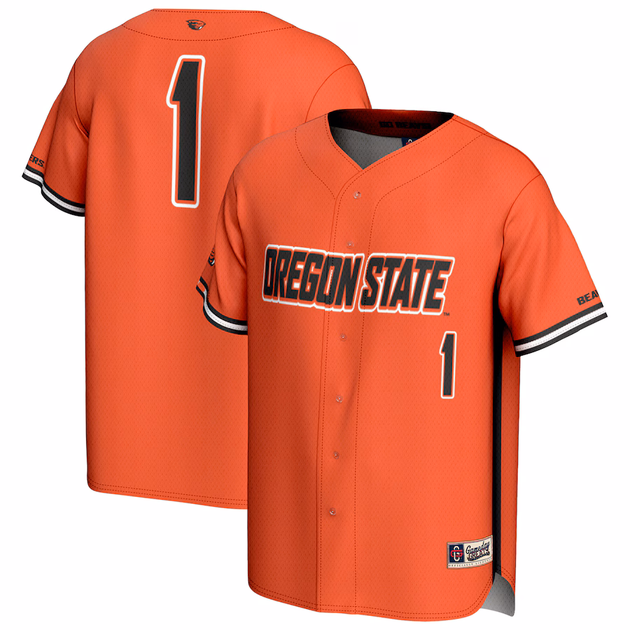 Men's GameDay Greats #1 Orange Oregon State Beavers Lightweight Baseball Fashion Jersey - Jersey