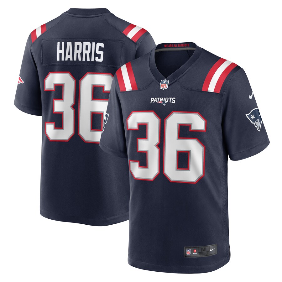 Men's New England Patriots Kevin Harris Nike Navy Game Player Jersey - Jersey