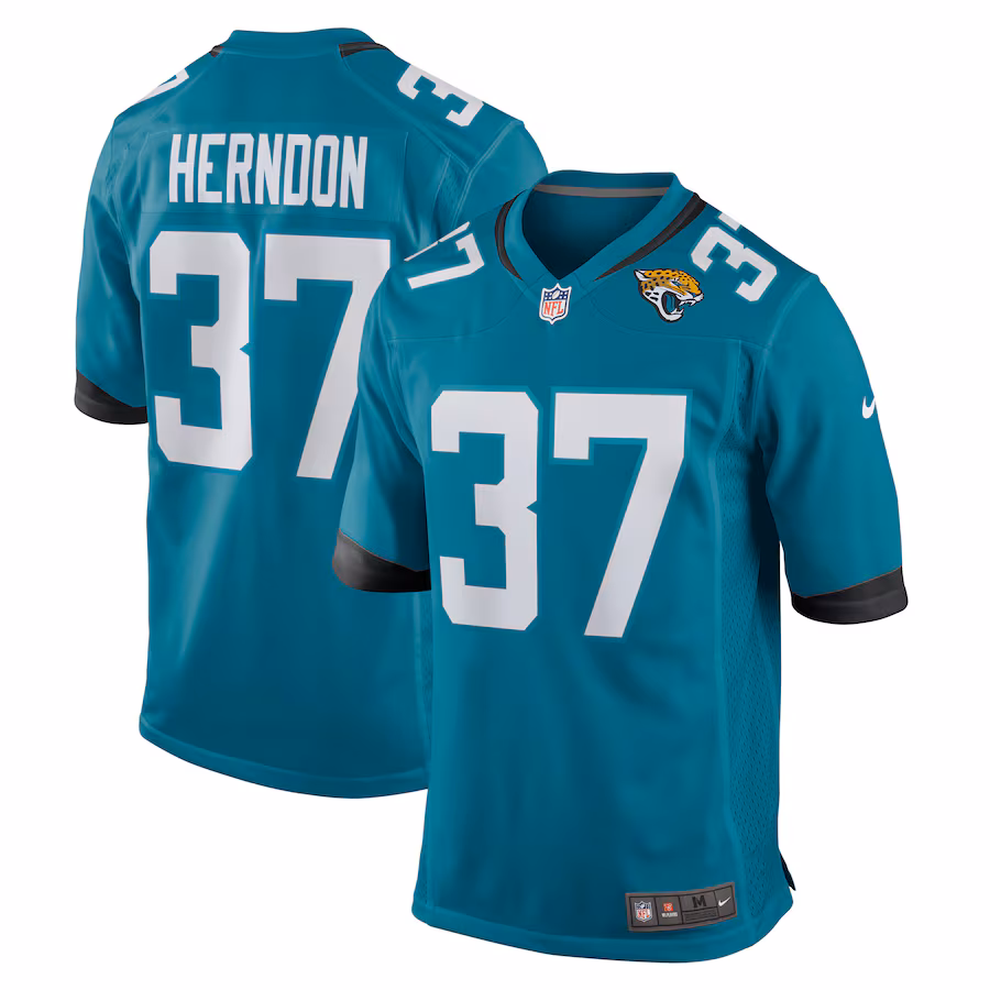 Men's Jacksonville Jaguars Tre Herndon Nike Teal Game Jersey - Jersey
