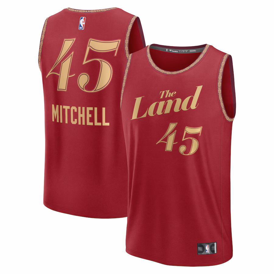 Men's Cleveland Cavaliers Donovan Mitchell Fanatics Wine Fast Break Jersey - City Edition - Jersey