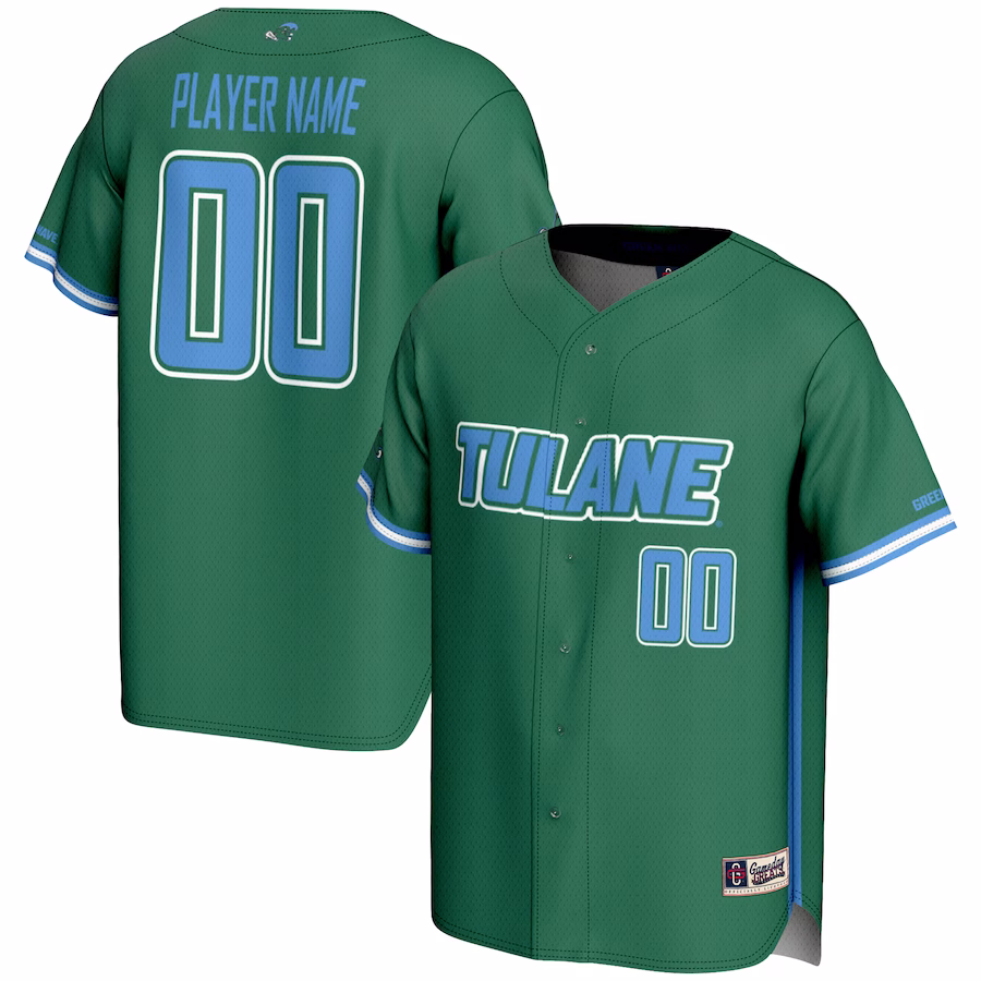 Tulane Green Wave GameDay Greats NIL Pick-A-Player Lightweight Baseball Jersey - Green - Jersey