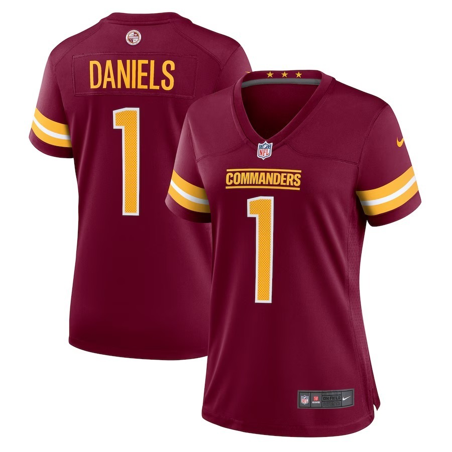 Men's Washington Commanders Jayden Daniels Nike Burgundy 2024 NFL Draft First Round Pick Player Game Jersey - Jersey